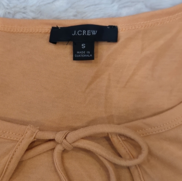 J. Crew Orange Tiered Neck-Tie Cotton Swing Dress, Size Small - Picture 2 of 6